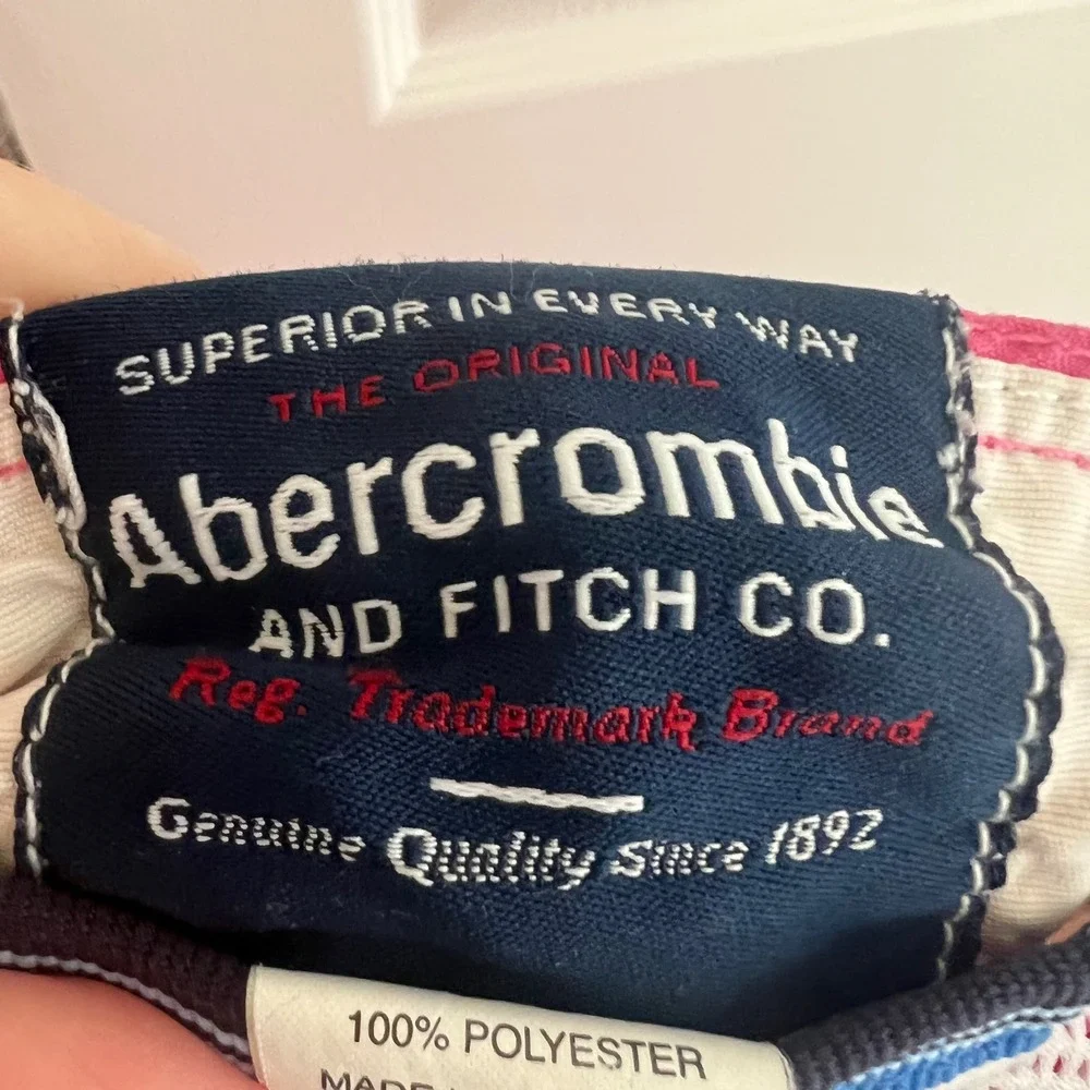 VTG‎ Abercrombie & Fitch Mens Pink Striped Board Shorts Swim Trunks Size 30